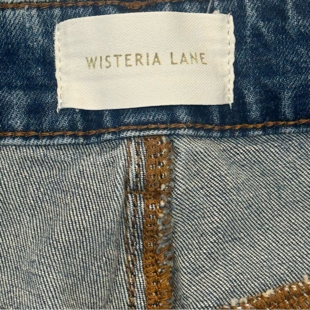 Wisteria Lane High Rise Flare Jeans Stretch Denim Vintage Wash Size L Boho Denim - Picture 6 of 8